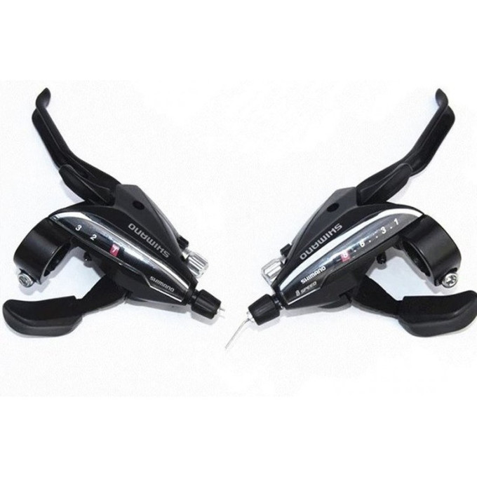 Шифтер/Тормозная ручка SHIMANO ACERA, EF65, левый/правый, 3X7 скоростей, трос+оплетка, черный ESTEF65P7A3L