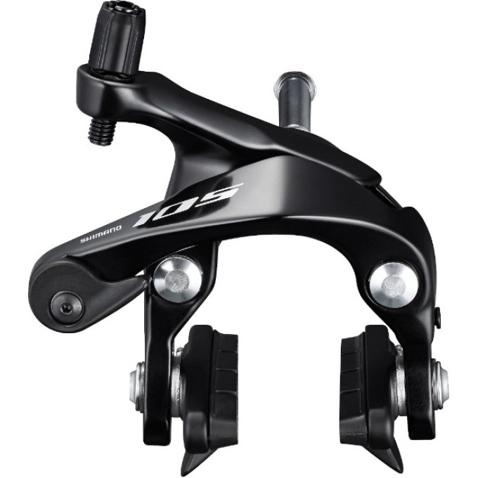 Тормоз клещевой SHIMANO 105, R7000, передний, цв. Черный, колодк. R55C4, болт 27,5, гайки: 10,5/12,5/18/27/3 IBRR7000AF82XL
